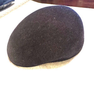 Scala Mens Large Cabbie Hat 100% Wool Cap 4 Seasons Felt Charcoal Gray newsboy